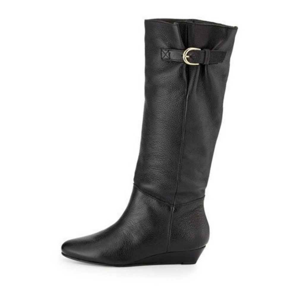 👢 STEVEN BLACK PEBBLED LEATHER TALL BOOTS "INSIGHT" SIZE 8M